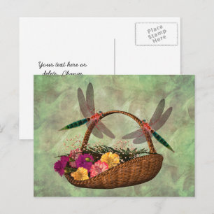 Libellen op bloemkorf briefkaart