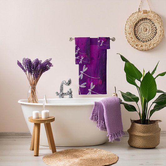 Libellen op water bad handdoek