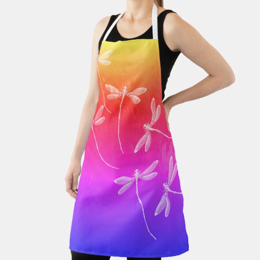 Libellen op waterkleed schort (Insitu)