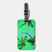 Libellen Prachtig Groen & Turquoise Twist Bagagelabel (Voorkant verticaal)