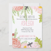 Libellen Rozen Waterverf Tuin Verjaardag Kaart (Voorkant)