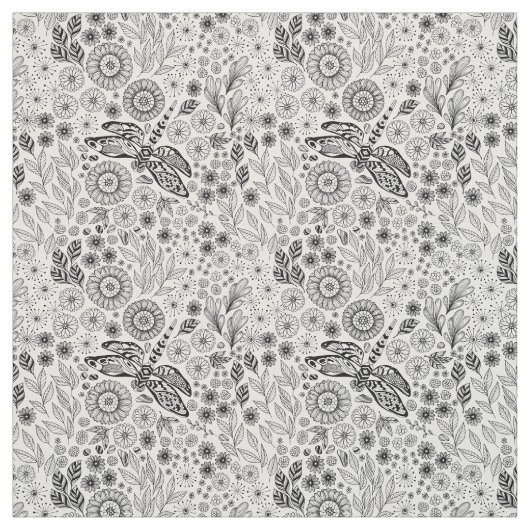 Libellen tuin stof (Swatch)