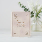 Libellen Vintage Libel Chic Save The Date Aankondigingskaart (Staand voorkant)