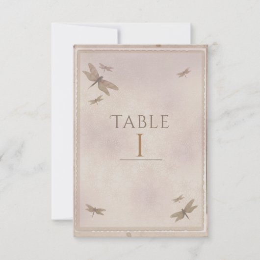 Libellen Vintage Libel Chic Tafelnummer (Voorkant)