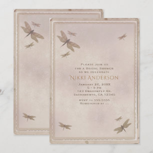 Libellen Vintage Libel Elegante Uitnodiging