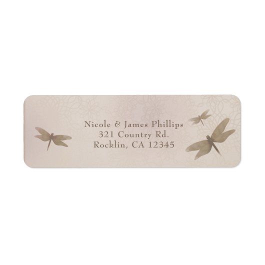 Libellen Vintage Libel Elegante Uitnodiging Etiket (Voorkant)