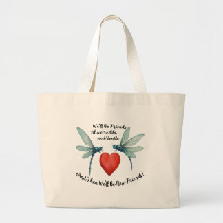 Libellen vriendschap citaat grappig BFF oud seniel Grote Tote Bag
