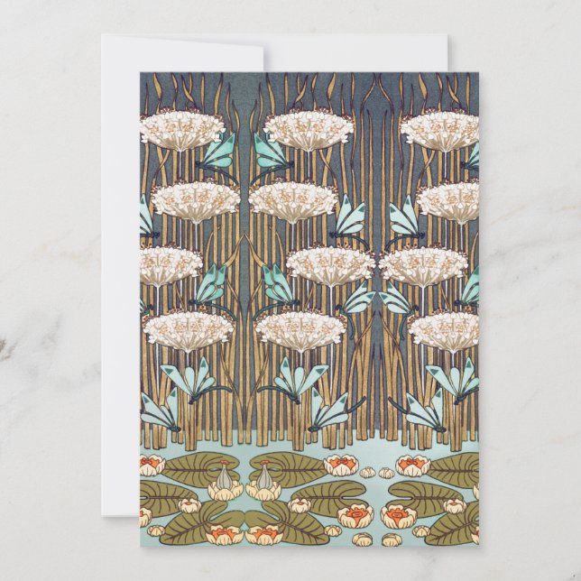 Libellen Waterlelies Moeras Art Nouveau (Voorkant)