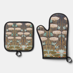 Libellen Waterlelies Moeras Art Nouveau Ovenwant & Pannenlap Set