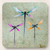 libellen waterverf rustige bier onderzetter (Voorkant)