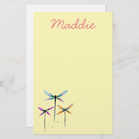  libellen waterverf rustige briefpapier (Voorkant / Achterkant)