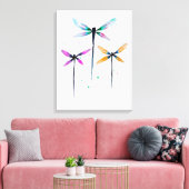libellen waterverf rustige canvas afdruk (Insitu (Woonkamer))