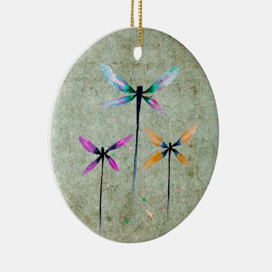  libellen waterverf rustige keramisch ornament (Rechts)