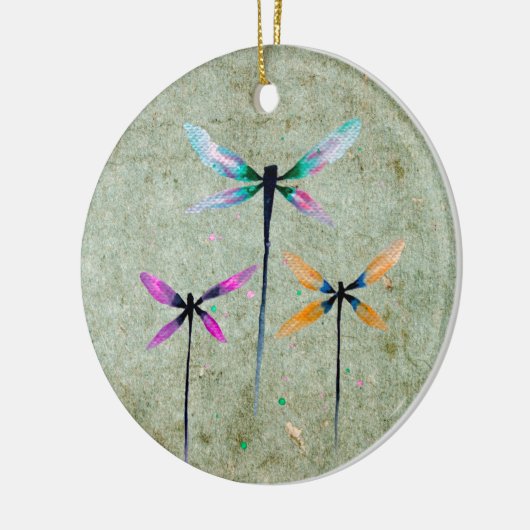  libellen waterverf rustige keramisch ornament (Links)