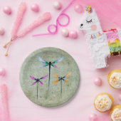  libellen waterverf rustige papieren bordje (Feest)