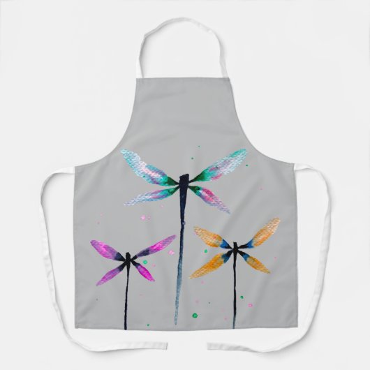 libellen waterverf rustige schort (Voorkant)