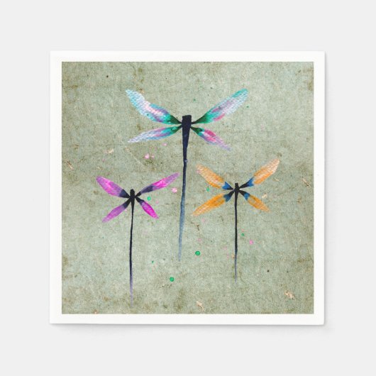  libellen waterverf rustige servet (Voorkant)