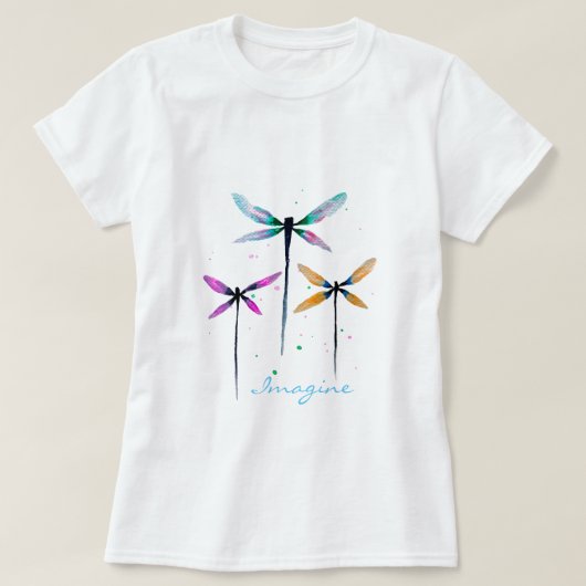  libellen waterverf rustige t-shirt (Design voorkant)