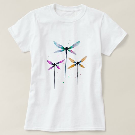  libellen waterverf rustige t-shirt (Design voorkant)