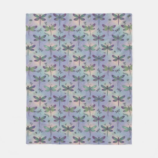 Libellenpatroon Fleece Deken (Voorkant)
