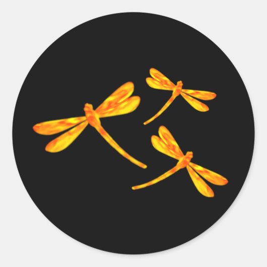 Libellenstickers - Vuur Ronde Sticker (Voorkant)