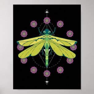 Libellesymbolen Magische Mandala Insecten Poster