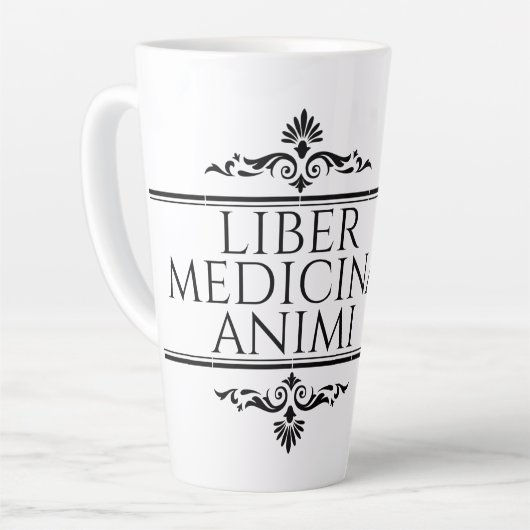 Liber Medicina Animi Magnet Button Sleutelhanger Latte Mok (Linkerhoek)