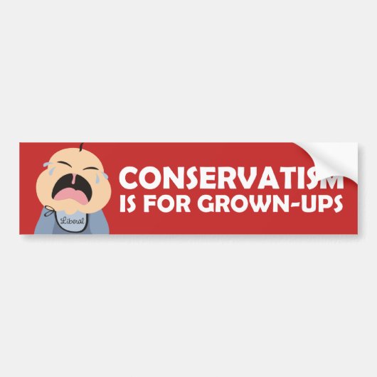 liberaal - democraat die de conservatieve baby hui bumpersticker (Voorkant)