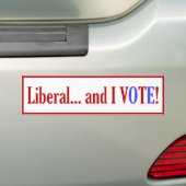 Liberaal... en ik STEM! Bumpersticker (Op auto)