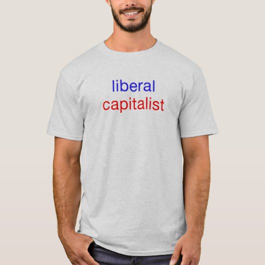 Liberaal Kapitalist Zowel Blauw & Rood Grappig Pol T-shirt (Voorkant)
