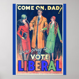 liberaal politiek 1929 kleurrijk poster