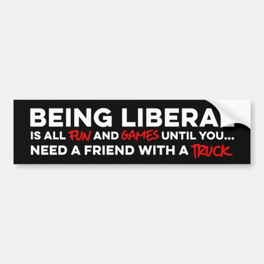 Liberaal zijn is leuk en leuk bumpersticker (Voorkant)