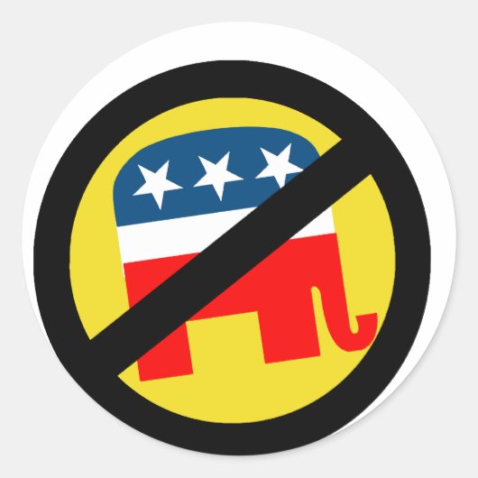 Liberal / Anti-Republican Ronde Sticker (Voorkant)