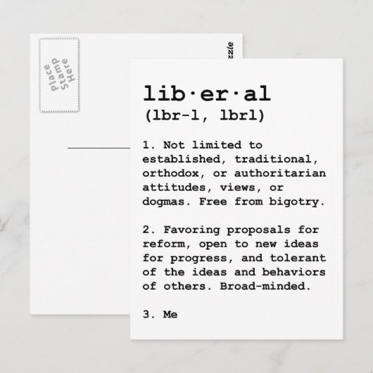 Liberal defined briefkaart (Voorkant / Achterkant)