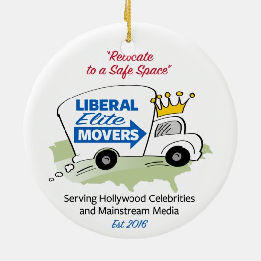 Liberal Elite Movers Keramisch Ornament (Achterkant)