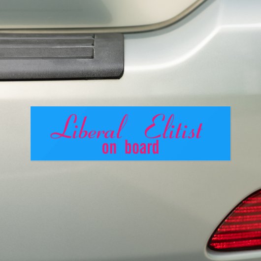 Liberal Elitist roze Bumpersticker (Op auto)