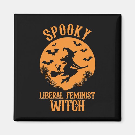 Liberal Feminist Witch Feminist Halloween Magneet (Voorkant)