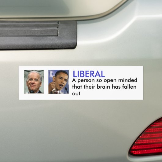 LIBERAL, iemand die zo open is... Bumpersticker (Op auto)