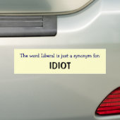 Liberal is een synoniem bumpersticker (Op auto)
