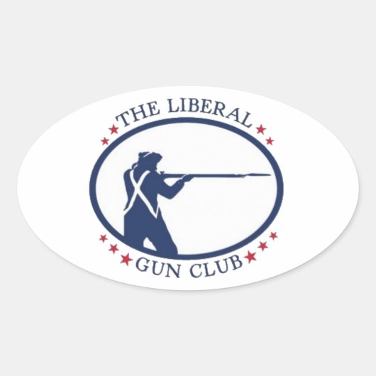 Liberal Pistool Club Ovaal Sticker blad (Voorkant)