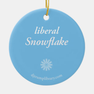 "Liberal Snowflake" Ronde Keramisch Ornament