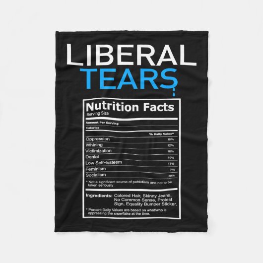 Liberal Tears Anti Liberal Pro Trump Republikein Fleece Deken (Voorkant)