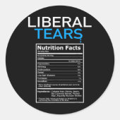 Liberal Tears Anti Liberal Pro Trump Republikein Ronde Sticker (Voorkant)