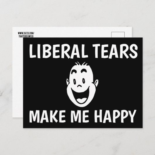 LIBERAL TEARS MAKE ME HAPPY BRIEFKAART (Voorkant / Achterkant)