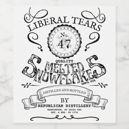 Liberal Tears No. 47 Wijnflesetiket Wijn Etiket (Enkel label)