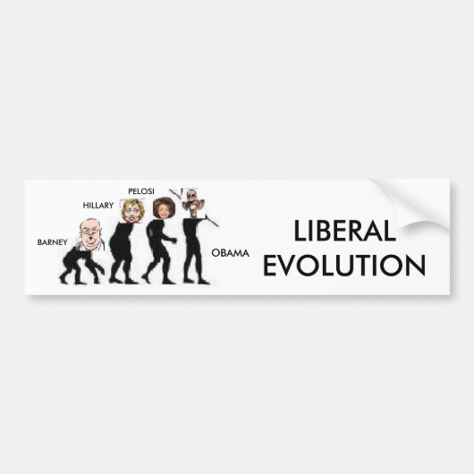 liberale evolutie bumpersticker (Voorkant)