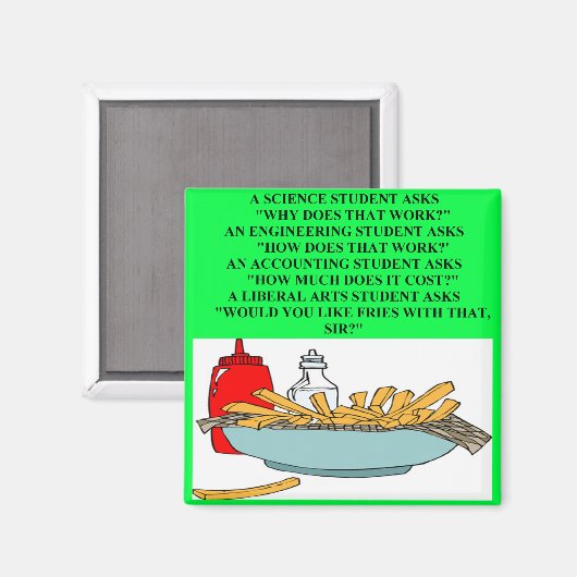 liberale kunsten wetenschap fastfood grap magneet (Voorkant / Achterkant)