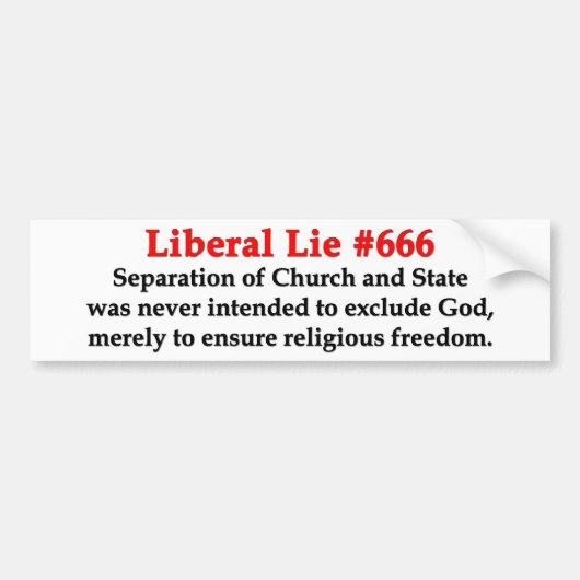 Liberale Leugen #666 Bumpersticker (Voorkant)