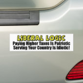 Liberale logica: Idiotisch! Bumpersticker (Op auto)