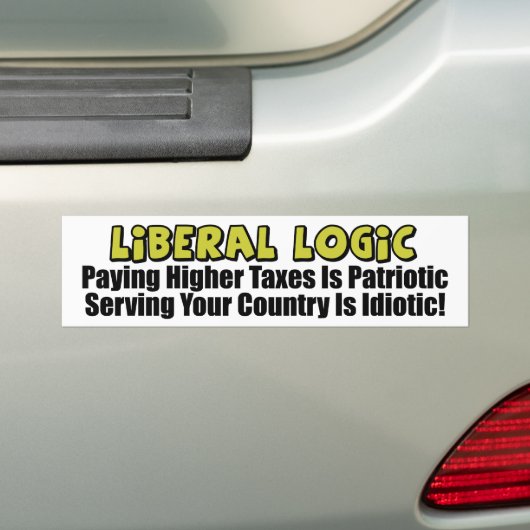 Liberale logica: Idiotisch! Bumpersticker (Op auto)
